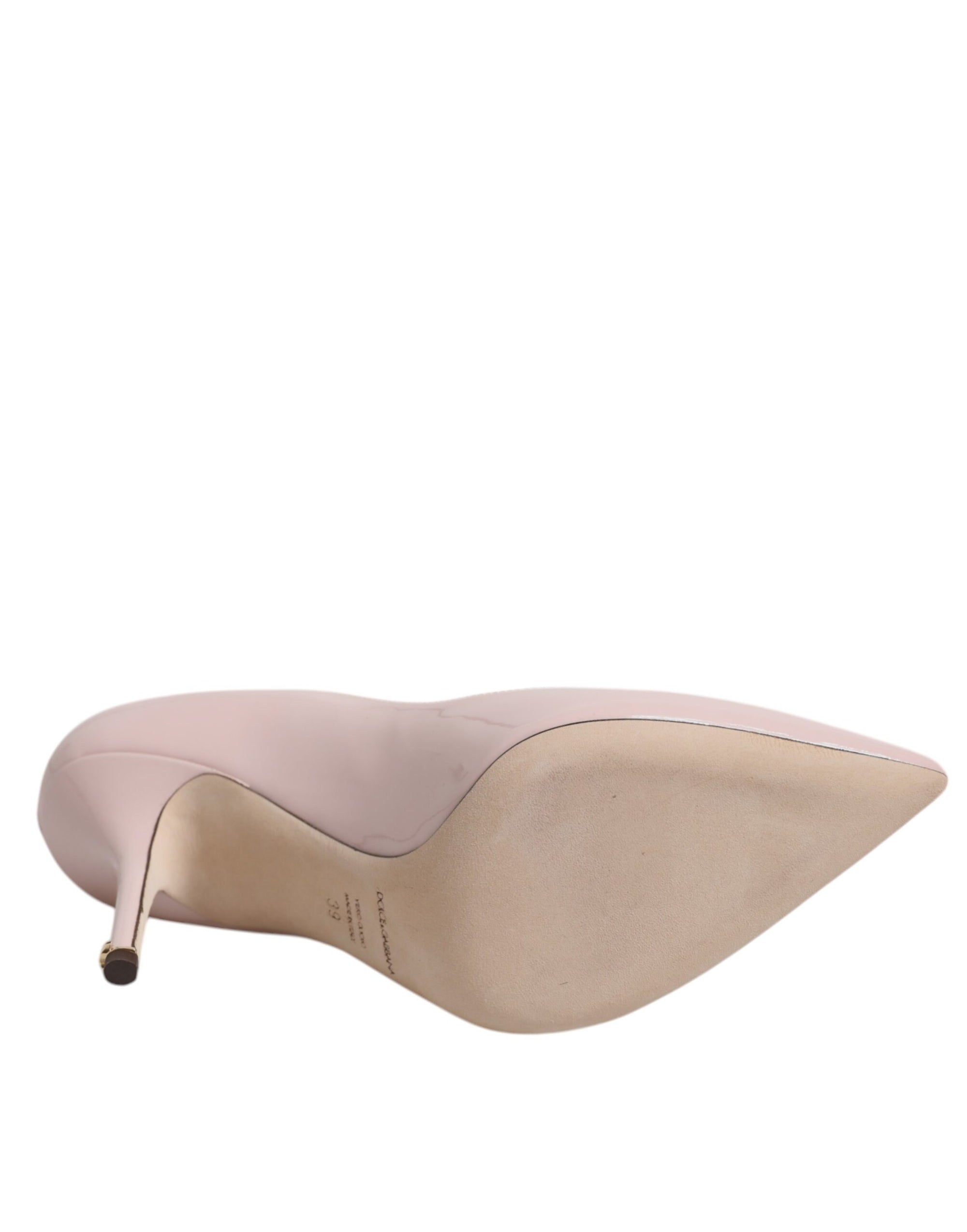 Escarpins à talons aiguilles en cuir verni rose Dolce & Gabbana