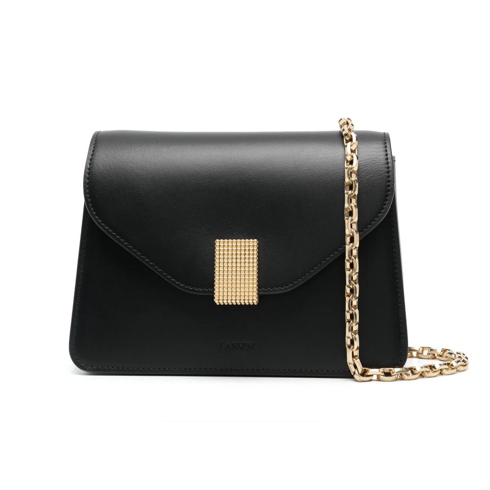 Sac à main en cuir noir Lanvin