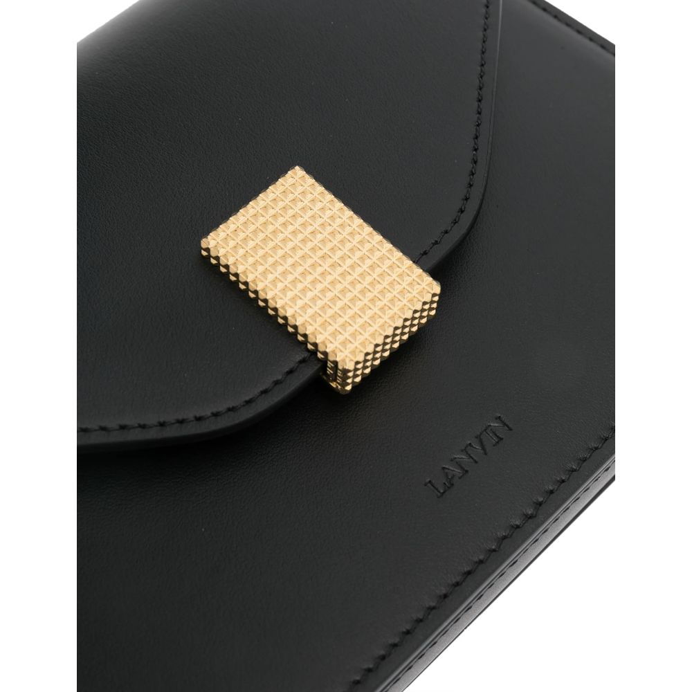 Sac à main en cuir noir Lanvin
