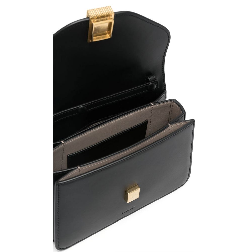 Sac à main en cuir noir Lanvin