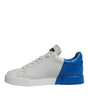 Dolce & Gabbana White Blue Logo Portofino Sneakers Shoes
