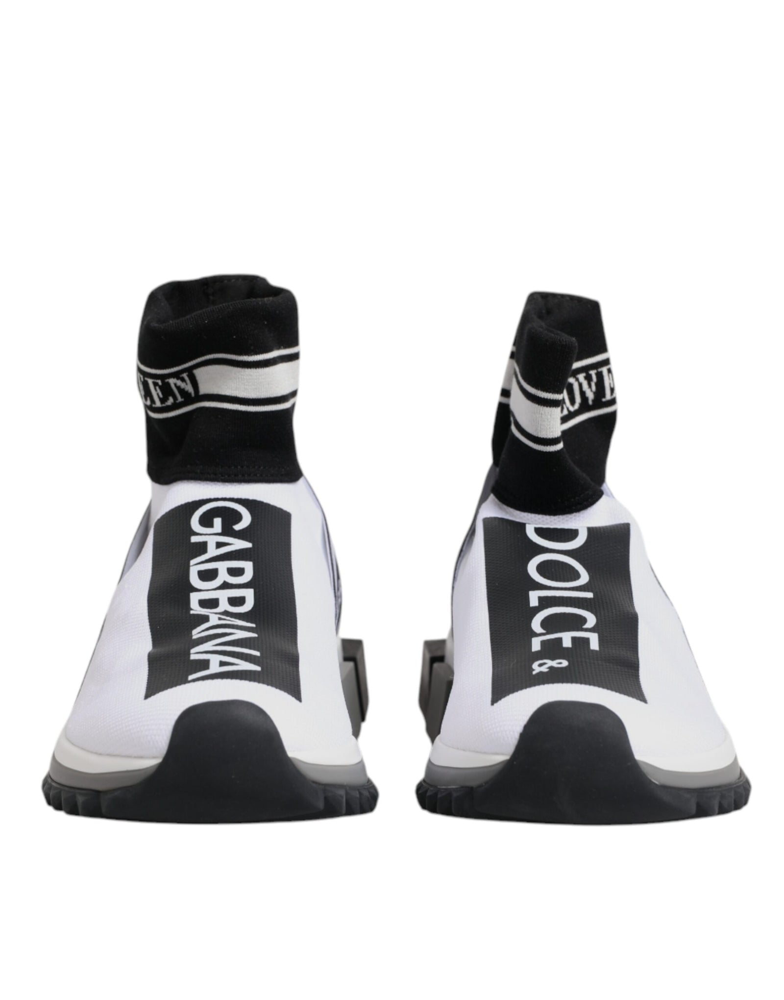 Baskets chaussettes Dolce &amp; Gabbana Sorrento blanches et noires