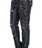 Dolce & Gabbana Crystal Roses Heart Embellished Jeans