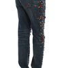 Dolce & Gabbana Crystal Roses Heart Embellished Jeans