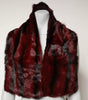 Dolce & Gabbana Black Red Stripe Fur Shawl Neck Wrap Scarf