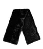 Dolce & Gabbana Black Fur Shawl Neck Wrap Cover Collar Scarf