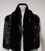 Dolce & Gabbana Black Fur Shawl Neck Wrap Cover Collar Scarf
