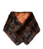 Dolce & Gabbana Black Brown Stripe Fur Shawl Wrap Scarf