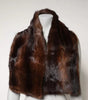 Dolce & Gabbana Black Brown Stripe Fur Shawl Wrap Scarf