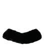Dolce & Gabbana Black Lamb Fur Collar Women Neck Wrap Scarf