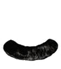 Dolce & Gabbana Black Fur Shawl Neck Wrap Cover Collar Scarf