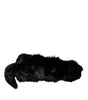 Dolce & Gabbana Black Fox Fur Neck Wrap Warmer Winter Scarf
