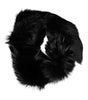 Dolce & Gabbana Black Fox Fur Neck Wrap Warmer Winter Scarf