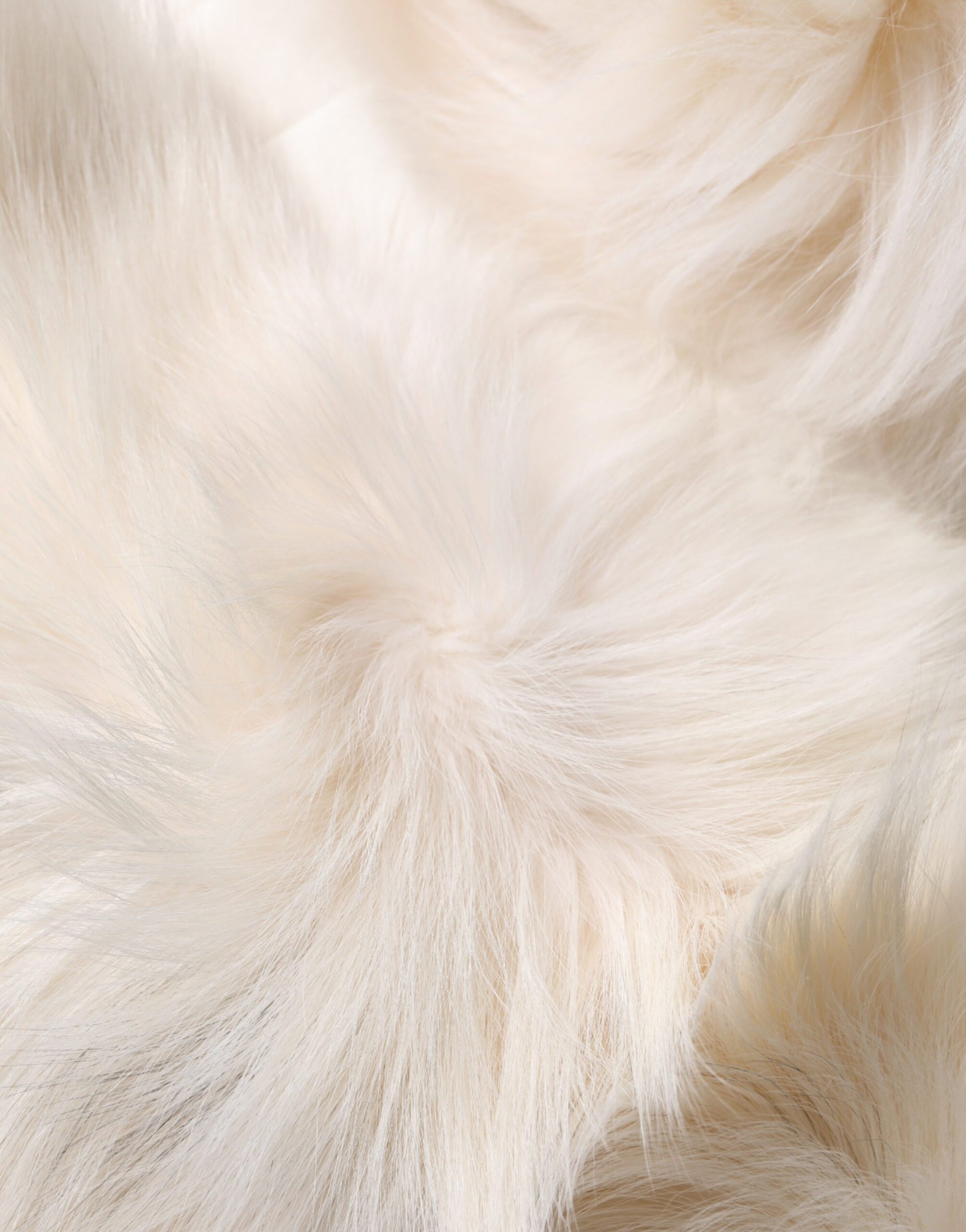 Dolce &amp; Gabbana White Fox Fur Neck Wrap Warmer Winter Scarf