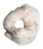 Dolce &amp; Gabbana White Fox Fur Neck Wrap Warmer Winter Scarf