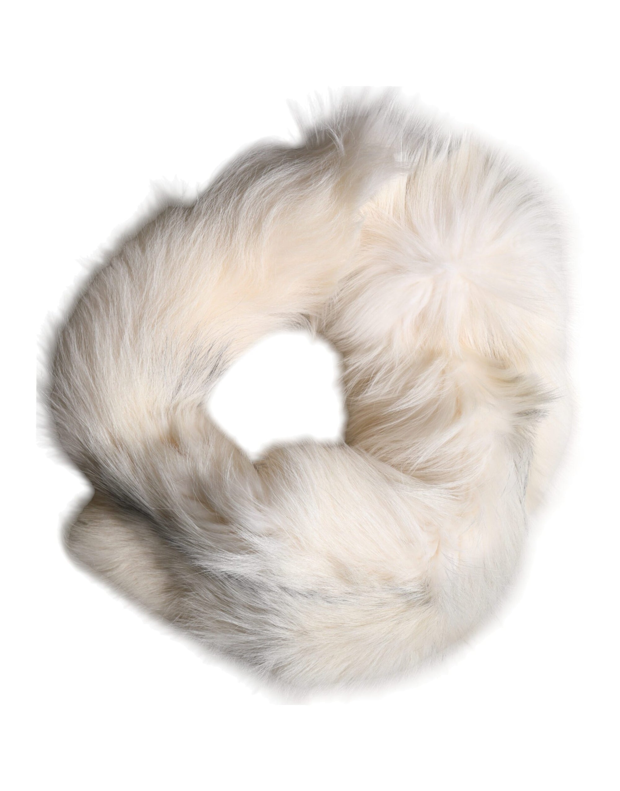 Dolce &amp; Gabbana White Fox Fur Neck Wrap Warmer Winter Scarf