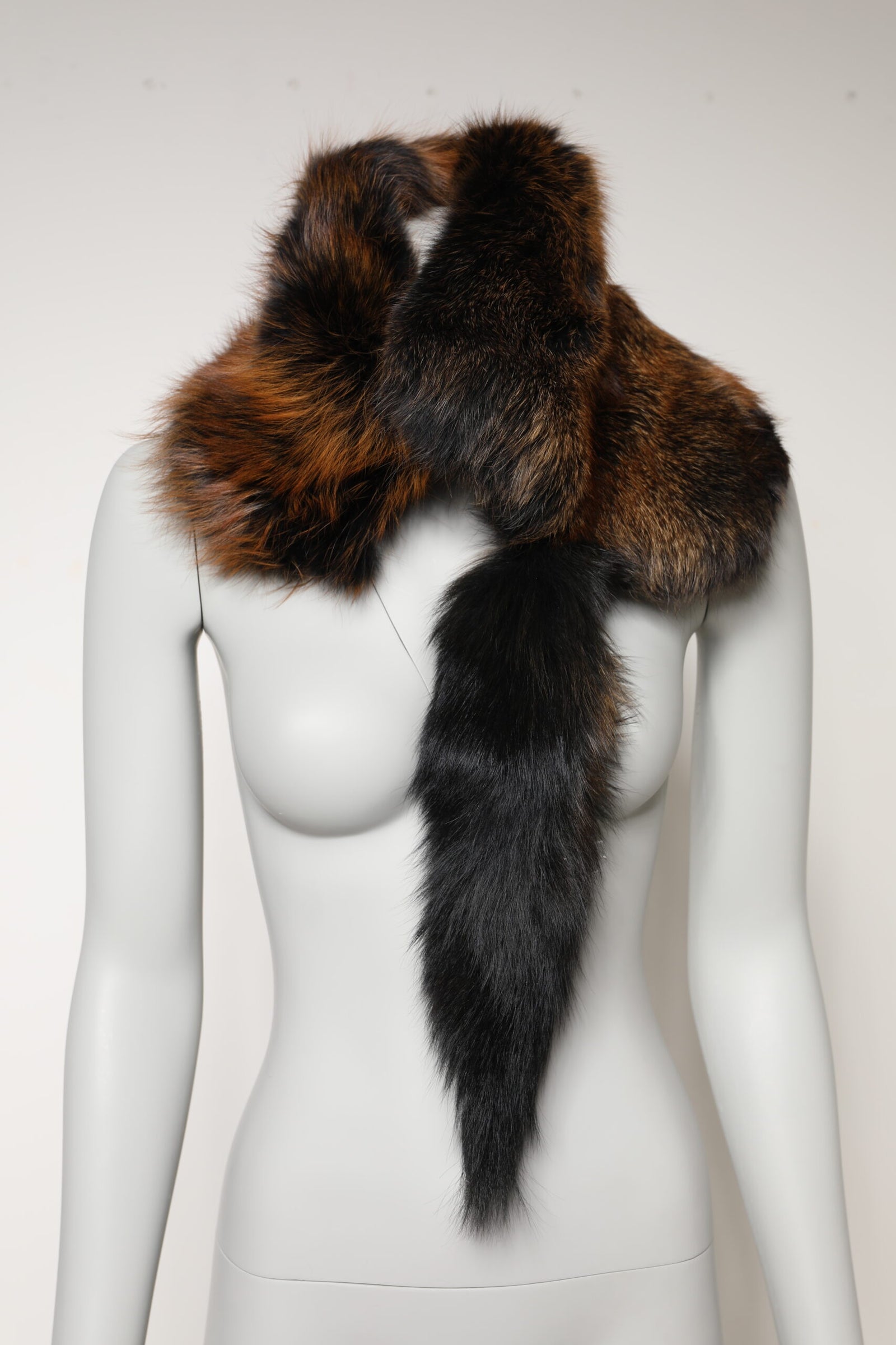 Dolce &amp; Gabbana Brown Red Fox Fur Neck Warmer Winter Scarf