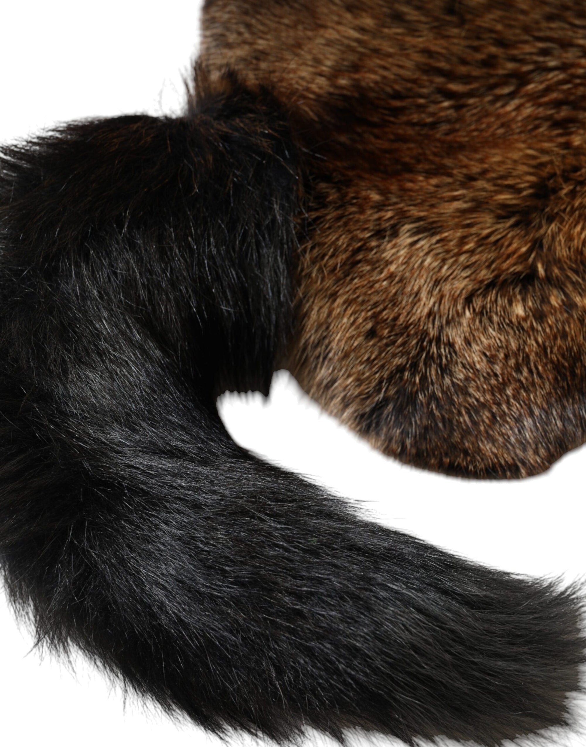 Dolce &amp; Gabbana Brown Red Fox Fur Neck Warmer Winter Scarf