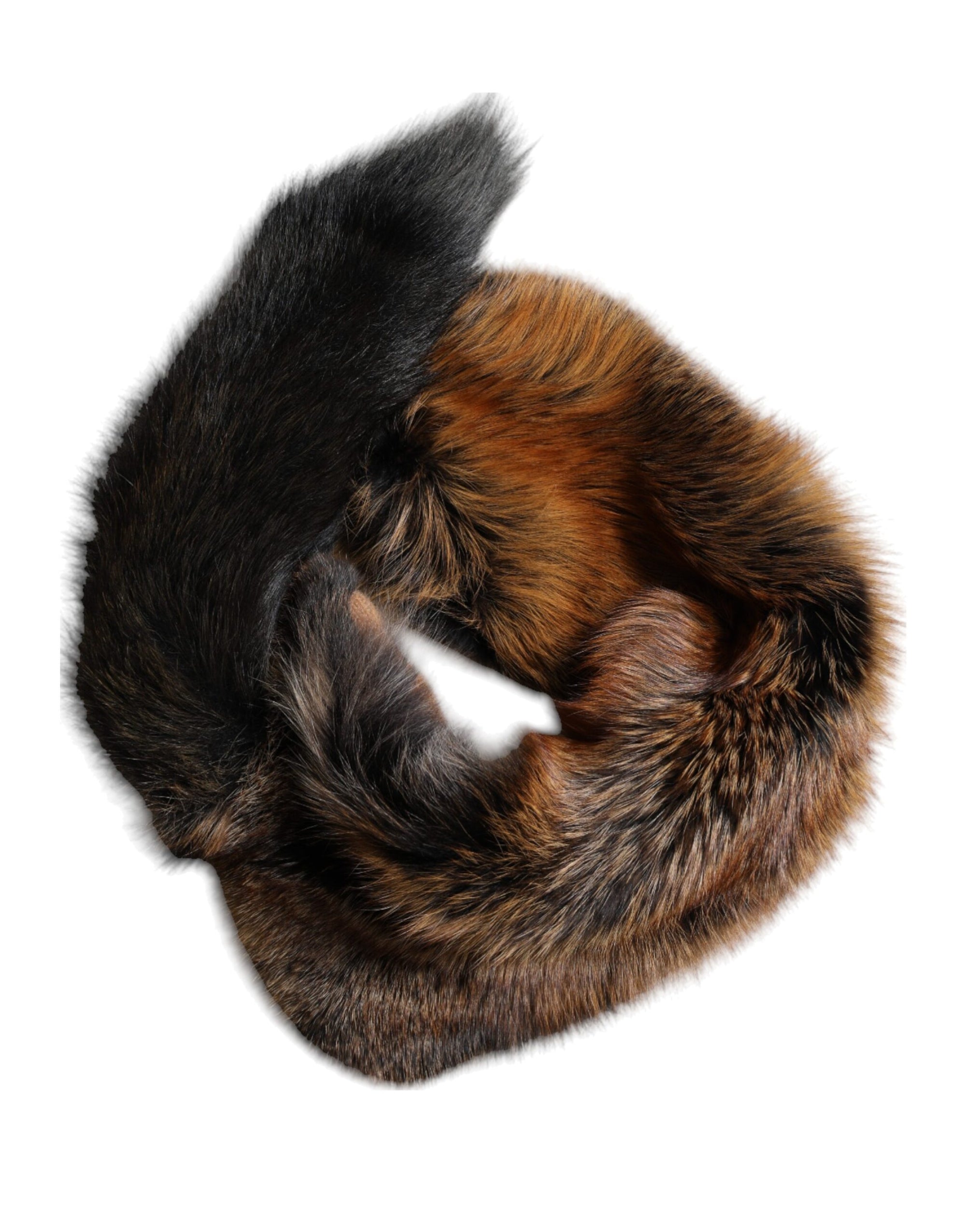 Dolce &amp; Gabbana Brown Red Fox Fur Neck Warmer Winter Scarf