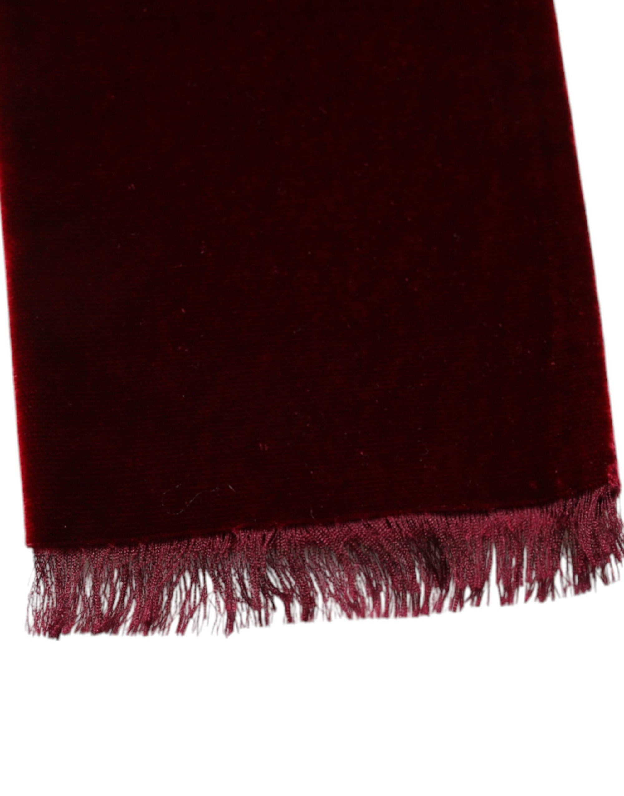 Dolce &amp; Gabbana Bordeaux Cotton Silk Fringe Shawl Wrap Scarf