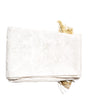 Dolce & Gabbana White Floral Jacquard Skinny Fringes Scarf