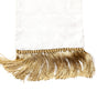 Dolce & Gabbana White Floral Jacquard Skinny Fringes Scarf