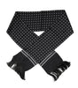 Dolce &amp; Gabbana Black White Polka Dotted Silk Skinny Fringes Scarf