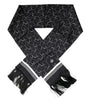 Dolce & Gabbana Black Patterned Skinny Fringes Shawl Scarf