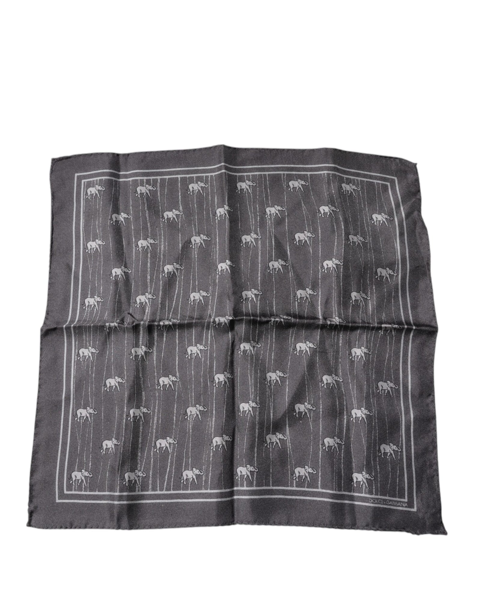 Dolce &amp; Gabbana Brown Elephant Fantasy Handkerchief Scarf