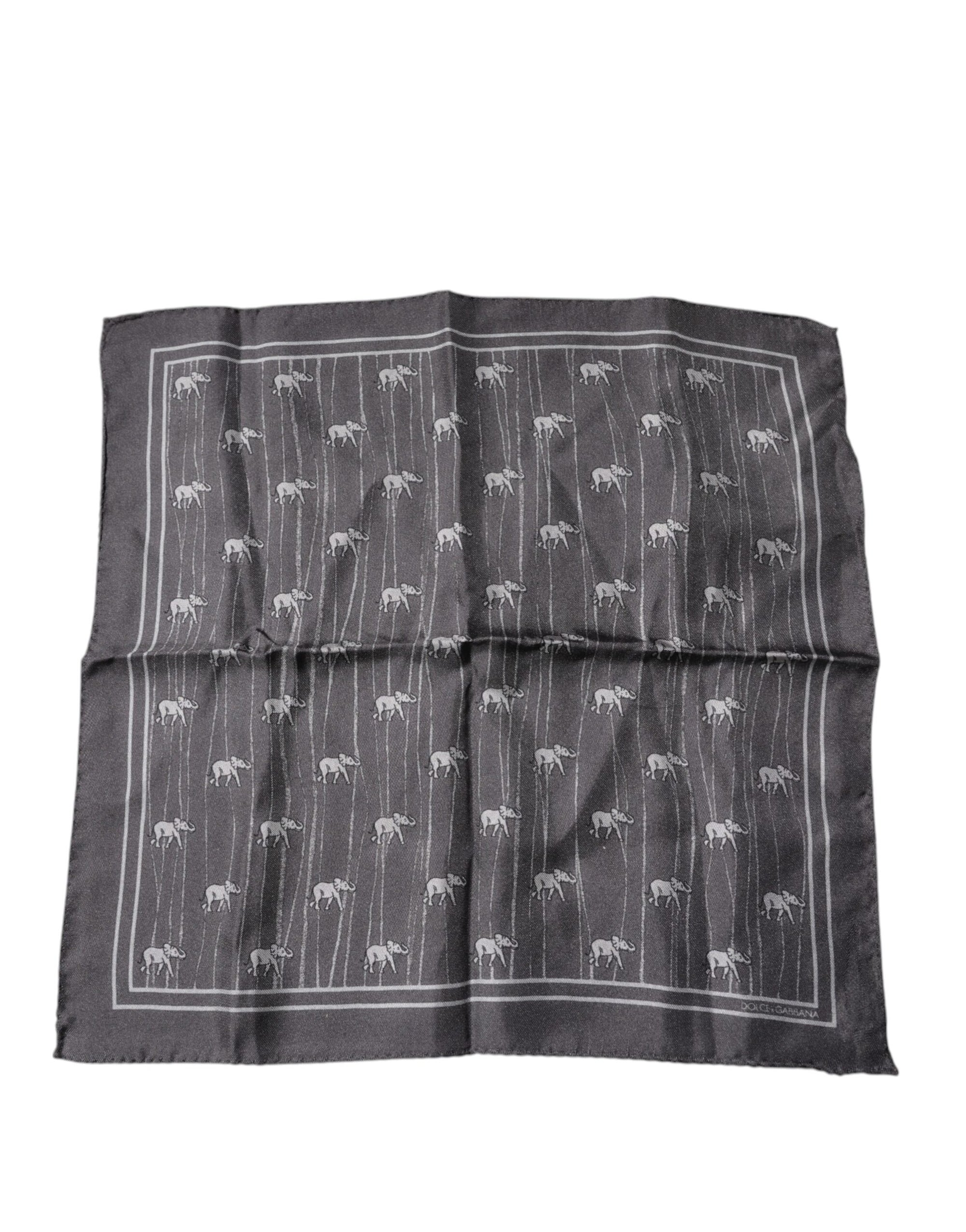 Dolce &amp; Gabbana Brown Elephant Fantasy Handkerchief Scarf