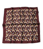Dolce & Gabbana Maroon Oranges Silk Square Handkerchief Scarf