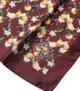 Dolce & Gabbana Maroon Oranges Silk Square Handkerchief Scarf