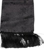 Dolce & Gabbana Black Floral Jacquard Skinny Fringes Scarf