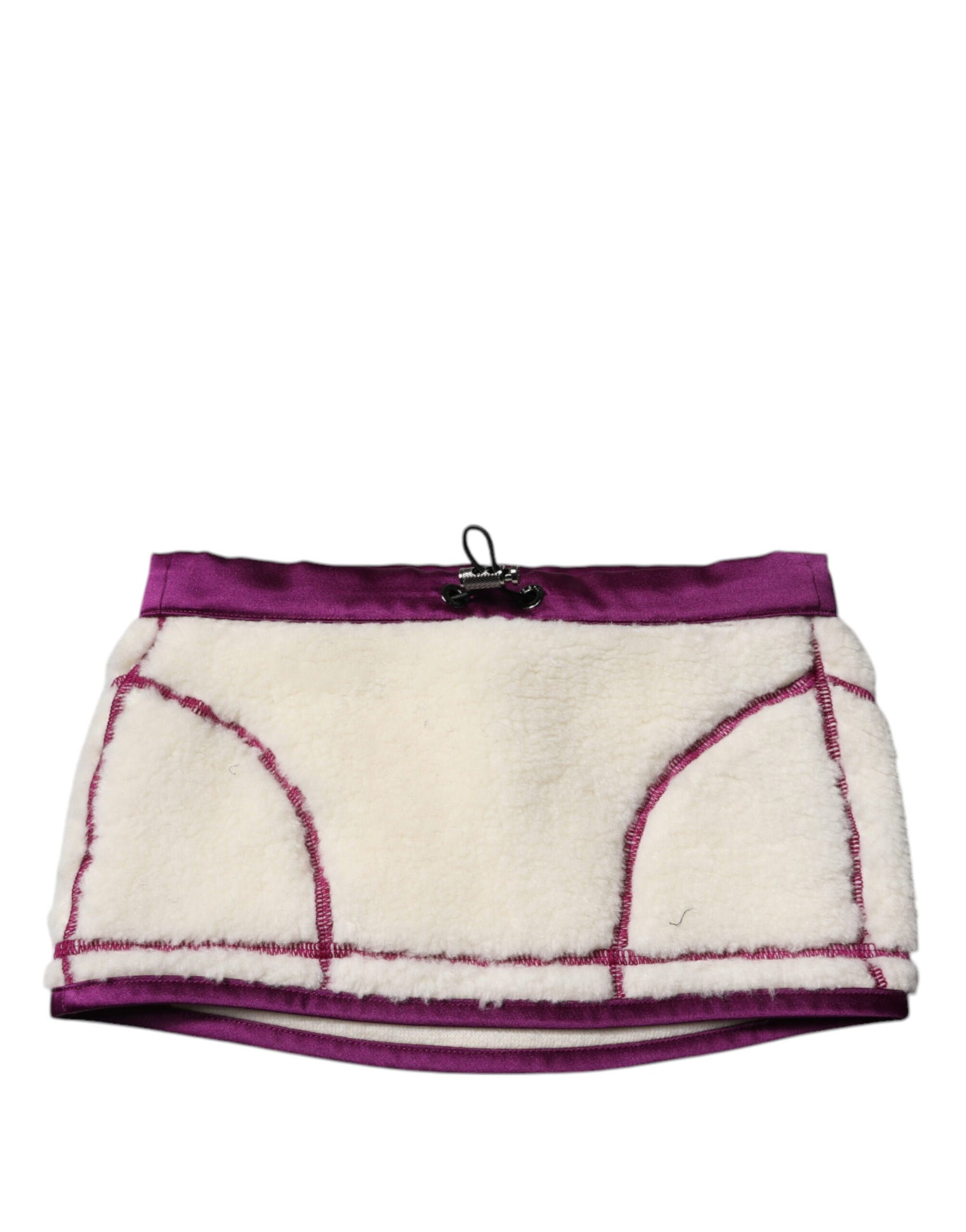 Écharpe cache-cou en polaire cachemire blanc et violet Dolce &amp; Gabbana