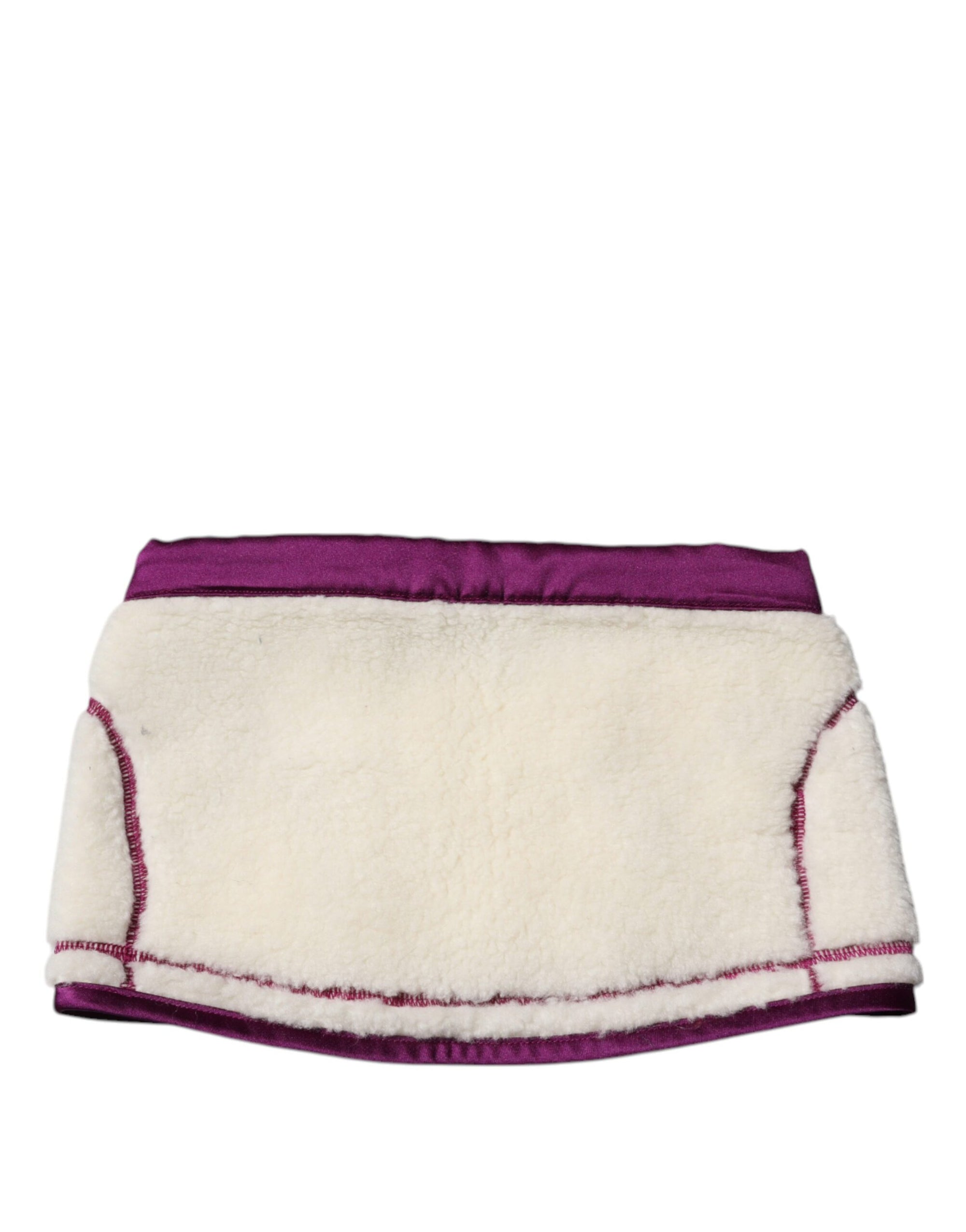 Écharpe cache-cou en polaire cachemire blanc et violet Dolce &amp; Gabbana