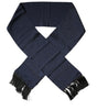 Foulard tour de cou à franges fantaisie bleu foncé Dolce & Gabbana