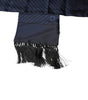 Foulard tour de cou à franges fantaisie bleu foncé Dolce & Gabbana
