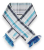 Dolce & Gabbana White Blue Stripes Silk Fringes Wrap Scarf
