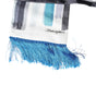 Dolce & Gabbana White Blue Stripes Silk Fringes Wrap Scarf