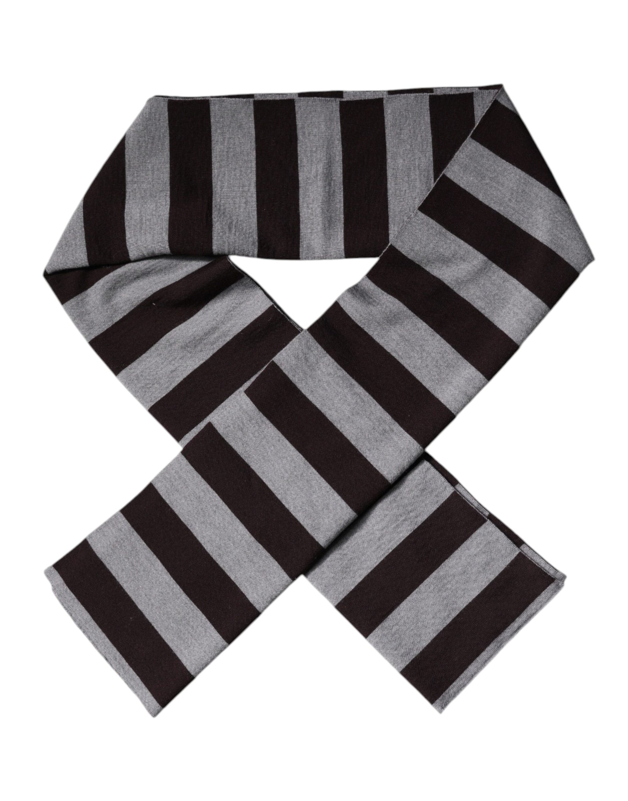 Foulard en laine à rayures noires et grises Dolce & Gabbana