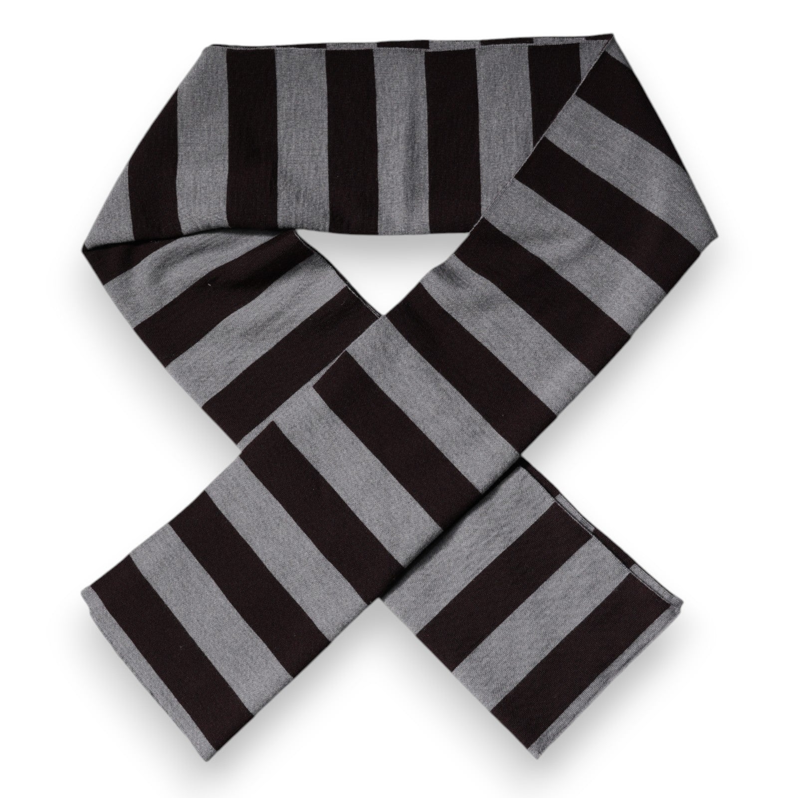 Foulard en laine à rayures noires et grises Dolce & Gabbana