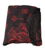 Foulard châle en modal à fleurs noires et rouges Dolce &amp; Gabbana