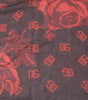 Foulard châle en modal à fleurs noires et rouges Dolce &amp; Gabbana