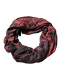 Foulard châle en modal à fleurs noires et rouges Dolce &amp; Gabbana