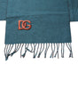 Dolce & Gabbana Blue Green Wool Fringes Wrap Shawl Scarf