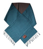 Dolce & Gabbana Blue Green Wool Fringes Wrap Shawl Scarf