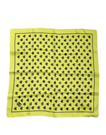 Foulard bandana carré en soie Dolce &amp; Gabbana à cœurs jaunes
