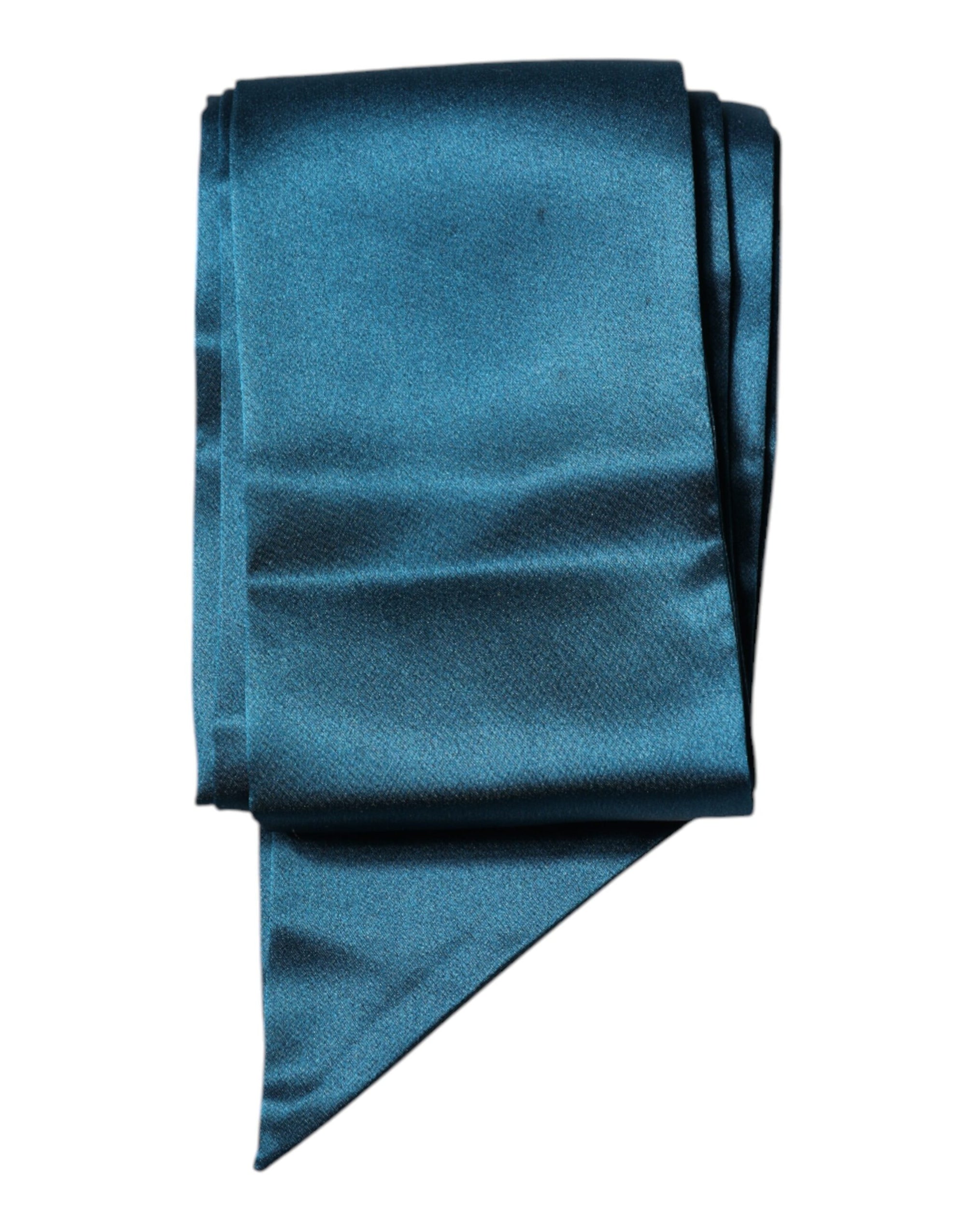 Foulard fin en satin de soie vert foncé Dolce &amp; Gabbana