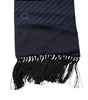 Dolce & Gabbana Dark Blue Fantasy Fringes Neck Wrap Scarf