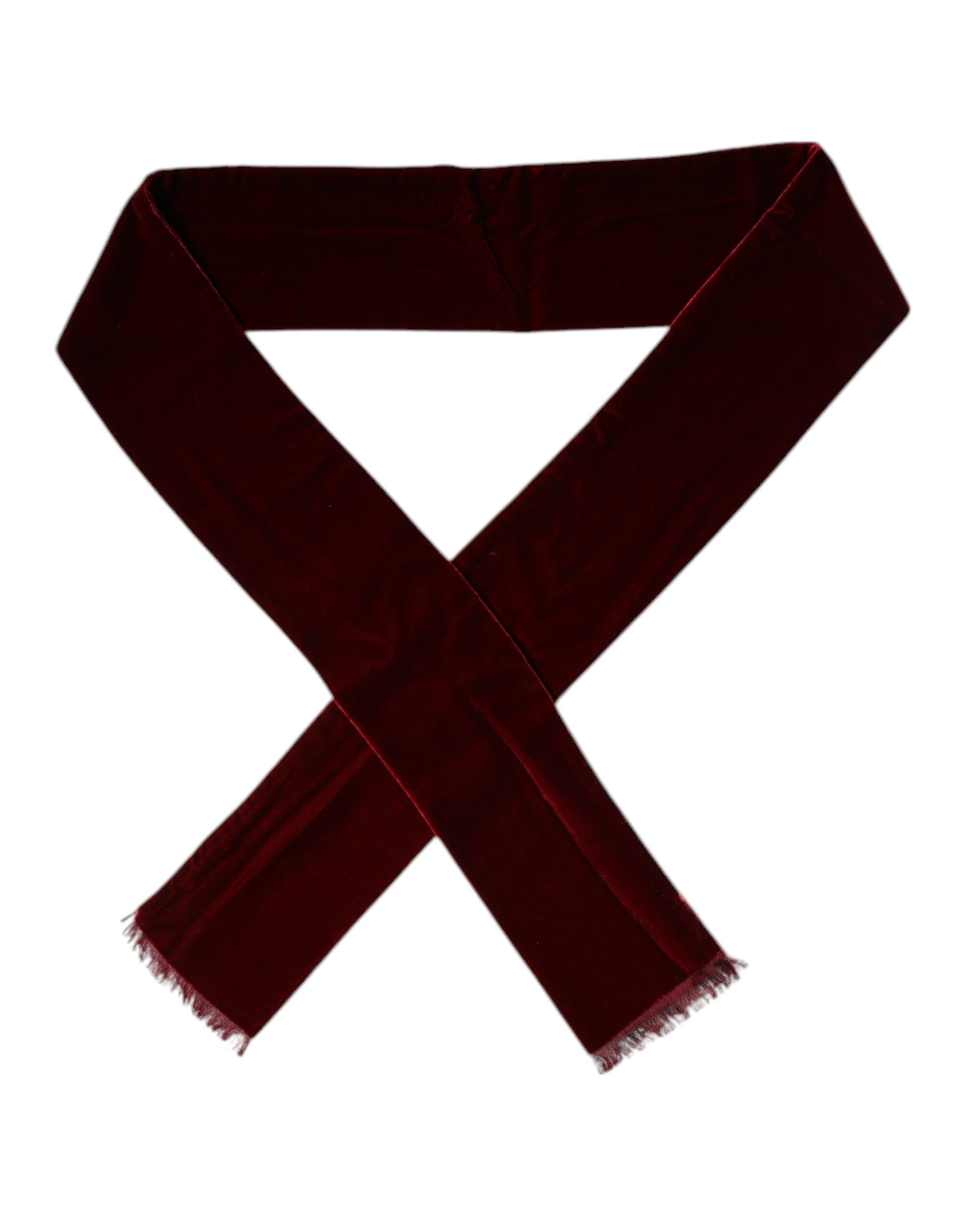 Foulard fin à franges en soie marron Dolce & Gabbana